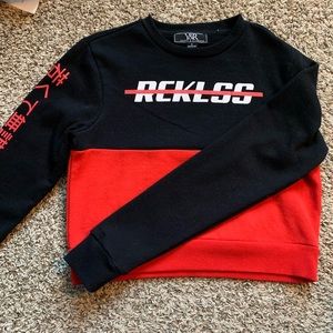 Young and Reckless worn once cropped sweatshirt